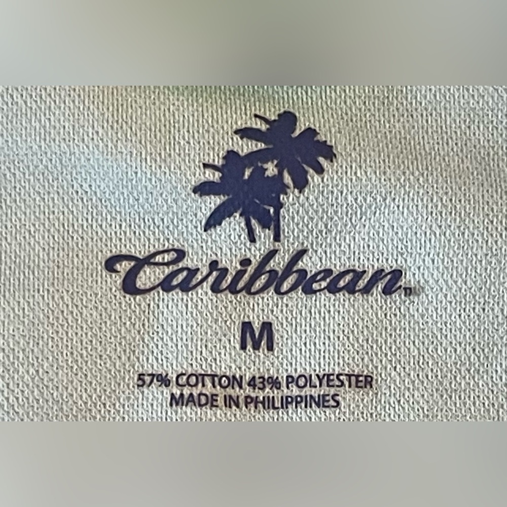 Caribbean Blue Pull Over - Front Zipper - Short Sleeve Shirt - Size: Medium - Picture 7 of 7